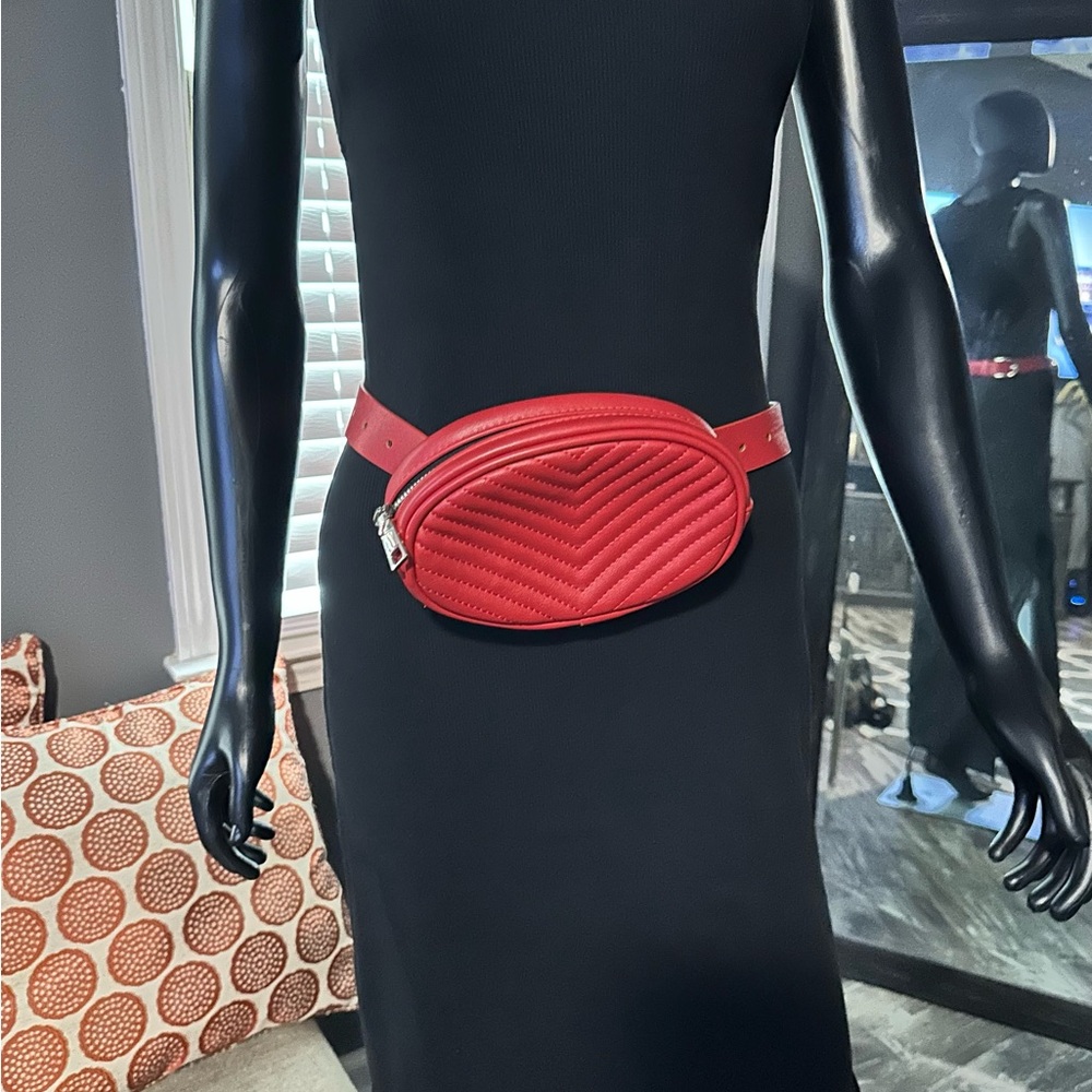 Steve Madden Red Quilted Belt Bag
